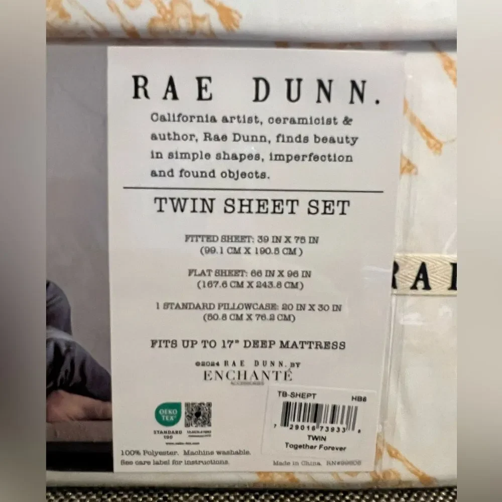 Rae Dunn Skeleton Halloween Twin Sheet Set